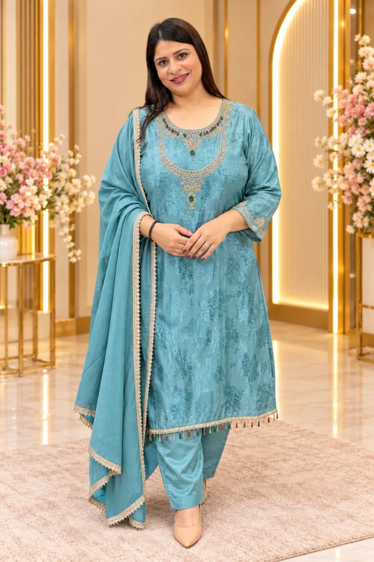 Brasso Fabric Embroidered Kurti