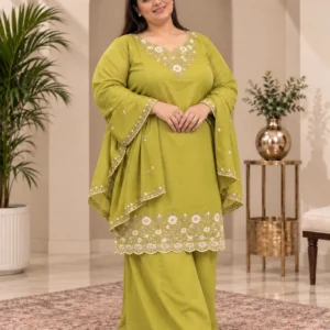 Self-Silk Festive Handwork Palazzo