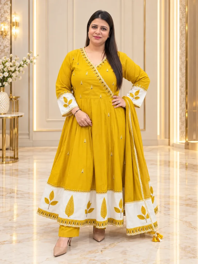 V-Neck 3PC Anarkali Suit