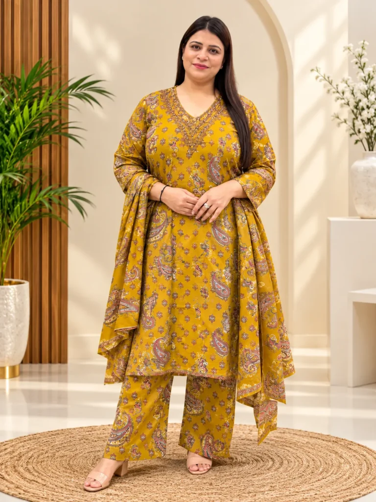 COTTON  3PC ANARKALI SUIT