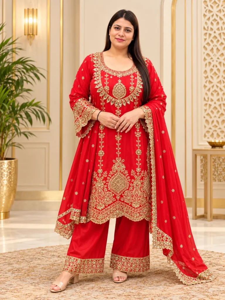 Crepe Choli with Divider Skirt Set