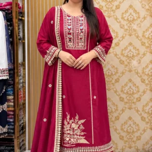 Crepe Mirror Work Party Wear Suit