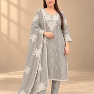 Crush Tissue Heavy Handwork Kurti
