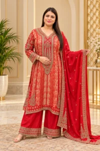 Elegant Crepe Garara Set with Palazzo