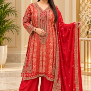 Elegant Crepe Garara Set with Palazzo