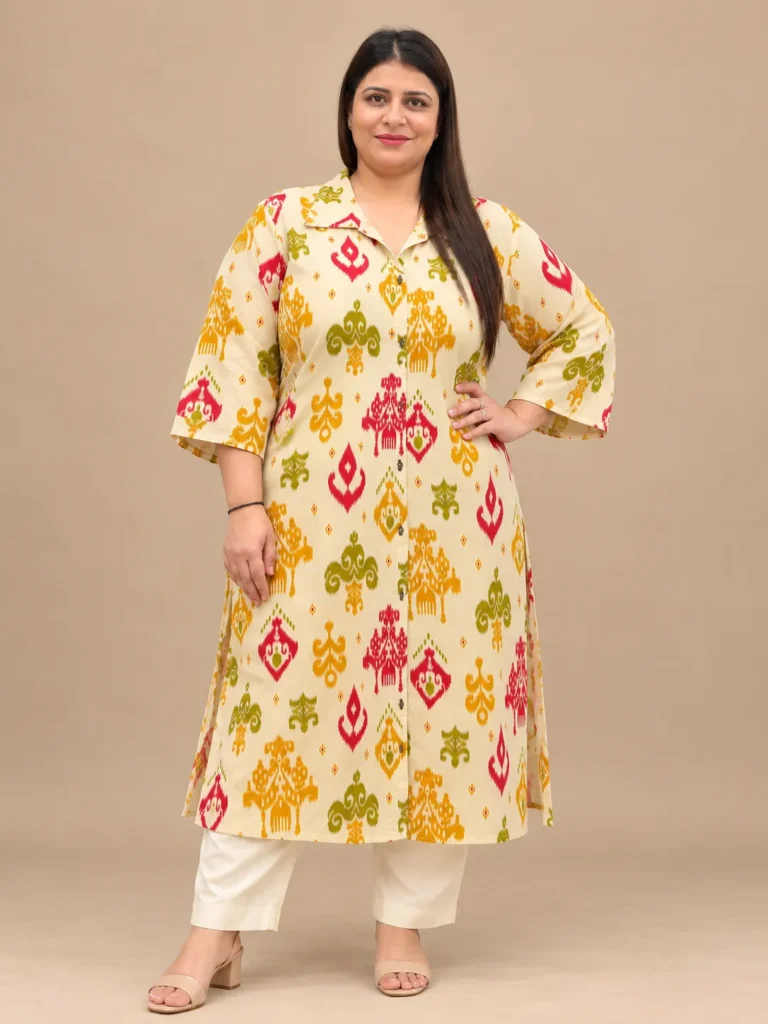 Ikat Print Ethnic Dress Material for Women