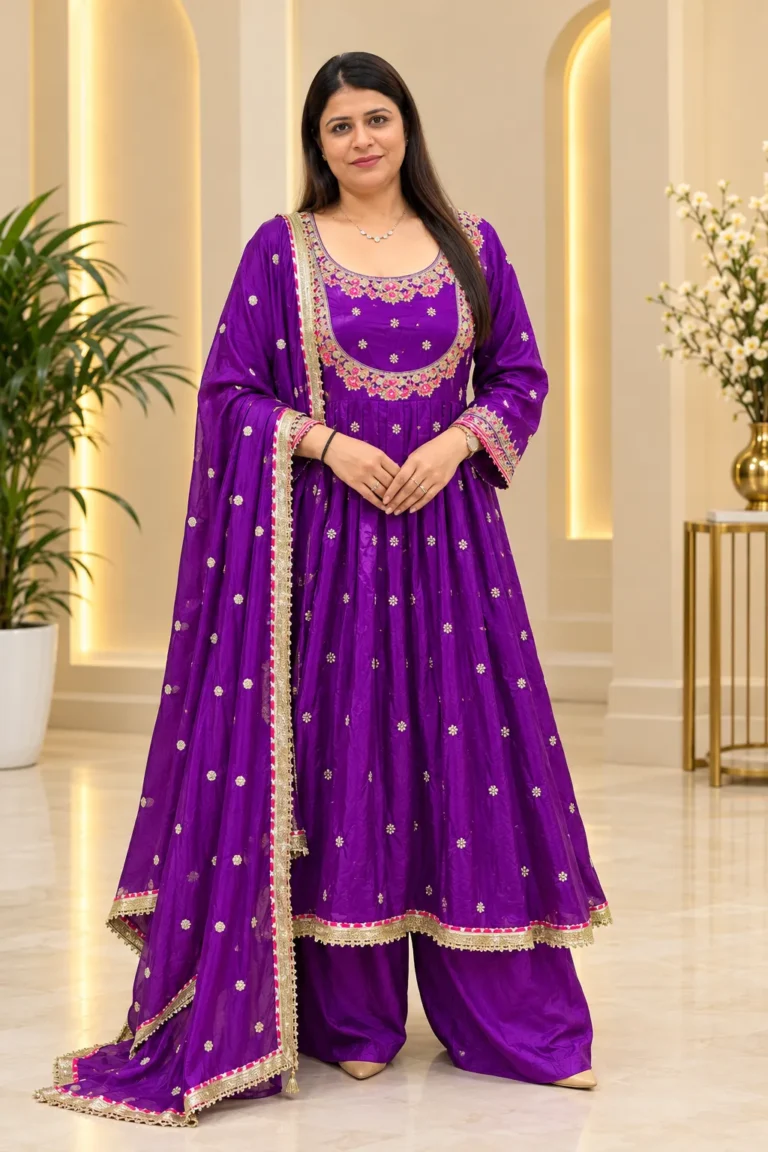 Pure Chinon Anarkali Suit