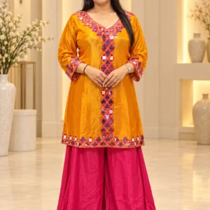 Pure Glass Tissue Short Kurti