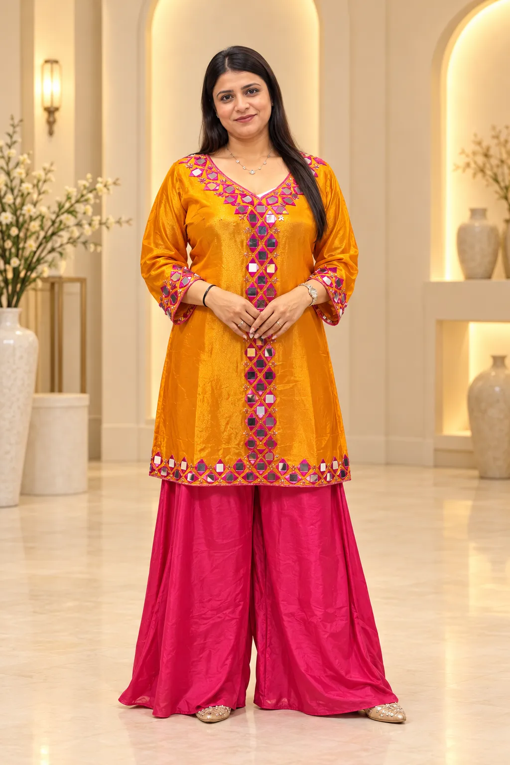 Pure Glass Tissue Short Kurti