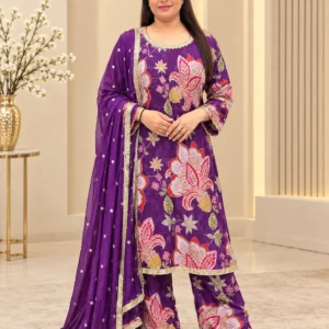 Pure Crepe 3-Piece Ethnic Suit