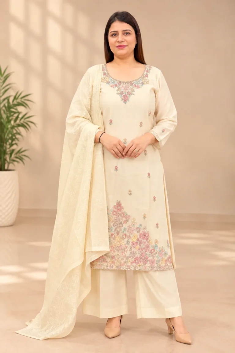 Pure Tissue Kurti 3-Piece Suit