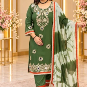 Silk Mirror Gota Patti Embroidered Suit