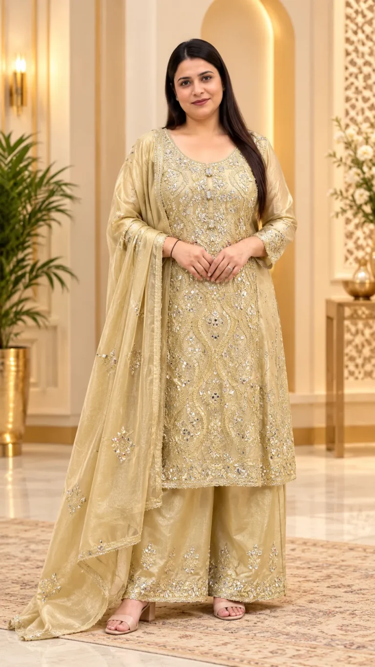 Tissue Silk 3-Piece Ethnic Suit