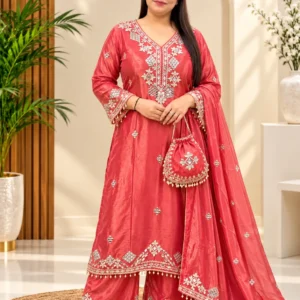 Premium V-Neck Tissue Shimmer Pheran
