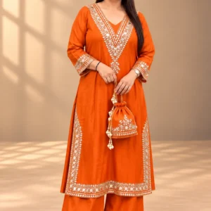 V-Neck Tissue Shimmer Pheran