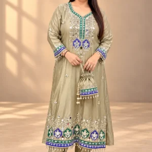 Womens Tissue Shimmer Pheran – Elegant Ethnic Wear