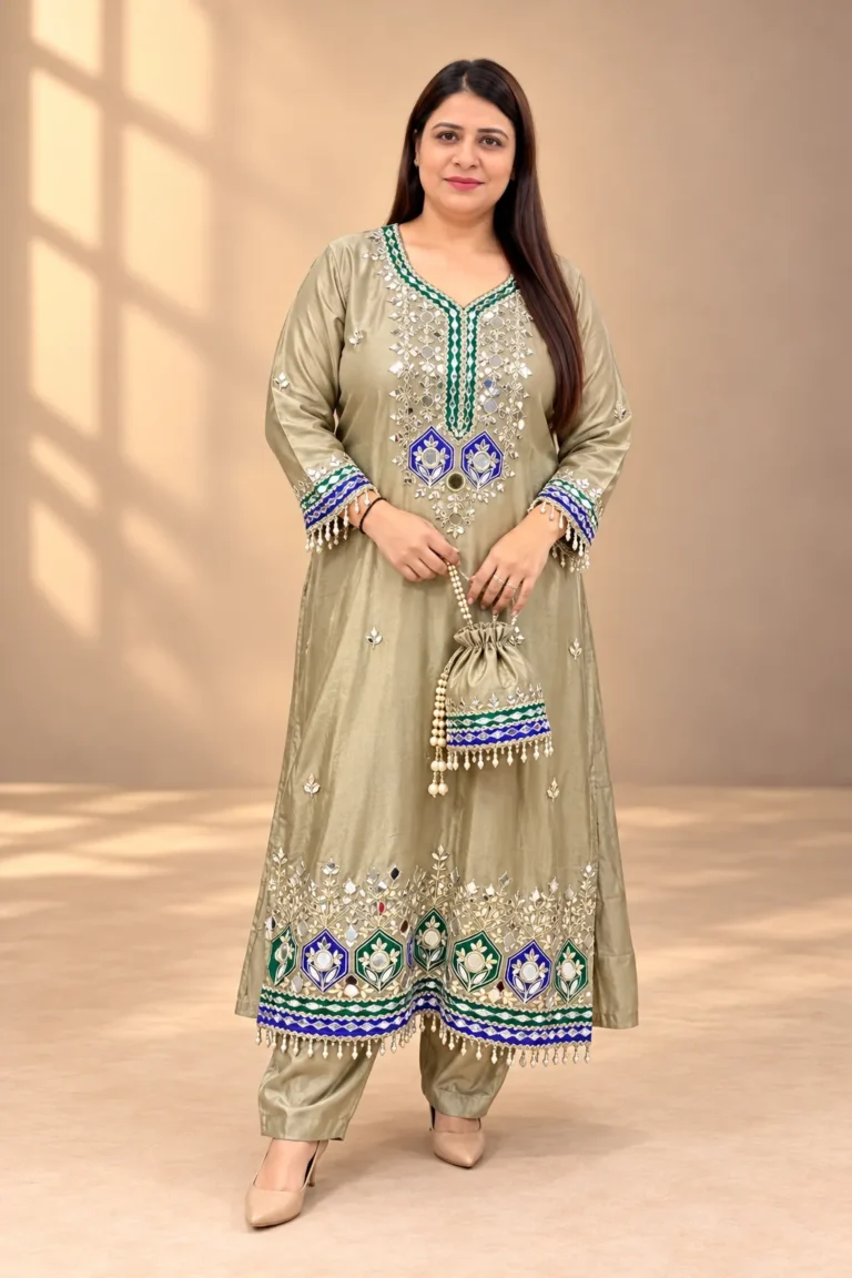 Womens Tissue Shimmer Pheran – Elegant Ethnic Wear
